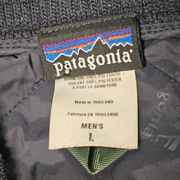 Patagonia Full Zip Front Pockets Men Quilted Jacket Size L Navy Blue - Picture 4 of 15